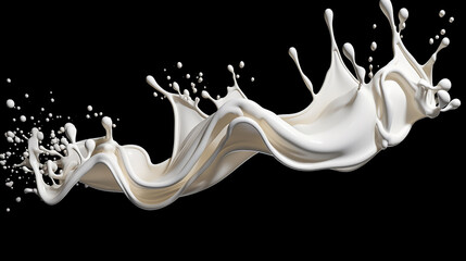 milk splash drink clip art liquid splashing on black background 3d render