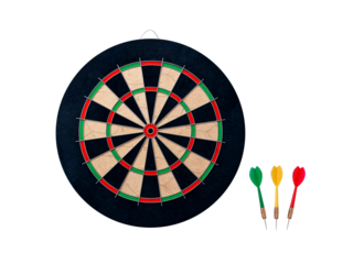 Darts with dartboard. transparent background
