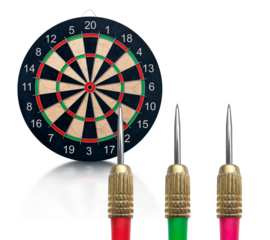 Darts with dartboard. transparent background