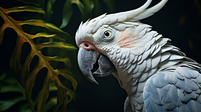 digital photo manipulation of a white parrot