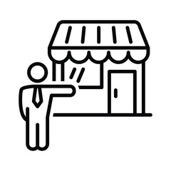 Shop store manager vector icon