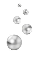 Realistic glossy chromium ball with glares and reflection, transparent background