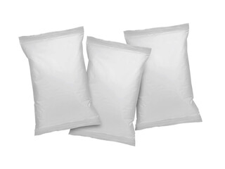 White foil food package mockup, template for design use, transparent background