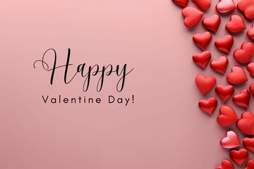 Greeting card background of Happy valentines day and social media post made with generative ai  - obrazy, fototapety, plakaty