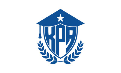 KPA three letter iconic academic logo design vector template. monogram, abstract, school, college, university, graduation cap symbol logo, shield, model, institute, educational, coaching canter, tech	