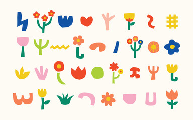 Cute Doodle with Paper Shape Style