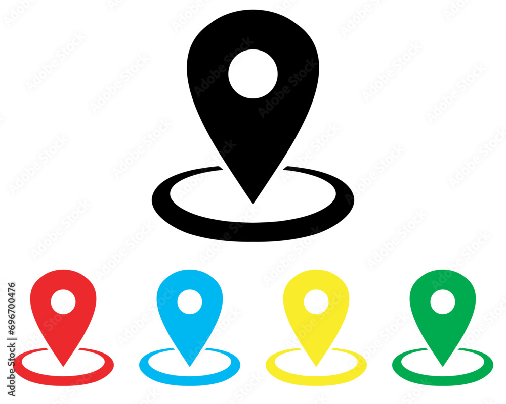 Poster location icon vector. pin sign symbol in trendy flat style. set elements in colored icons. pointer v
