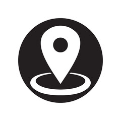 Obraz premium Location icon vector. Pin icon logo design. Pointer symbol in circle isolated on white background