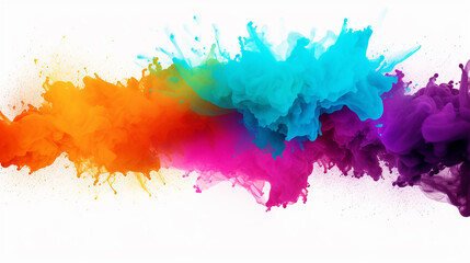 abstract color splash with neon frame for wallpaper