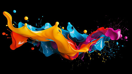 black background with abstract colorful splashing design