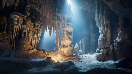 Fotobehang inside the cave. Generative Ai © Shades3d