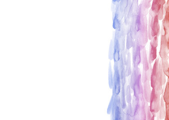 ブルーからレッドのグラデーションの水彩テクスチャ背景素材