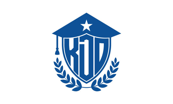 KDO three letter iconic academic logo design vector template. monogram, abstract, school, college, university, graduation cap symbol logo, shield, model, institute, educational, coaching canter, tech	