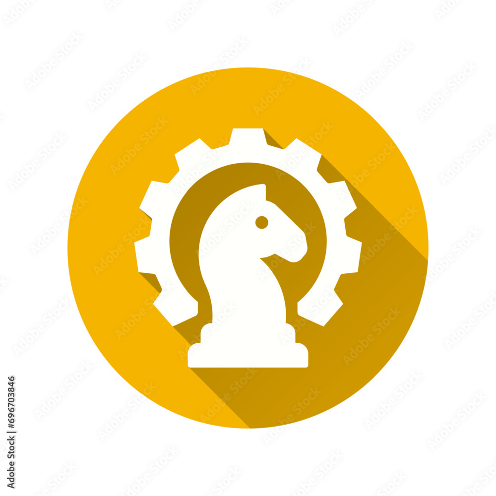 Poster strategy flat icon with long shadow for graphic and web design.