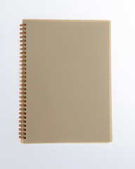 Ring binder notebook on white background