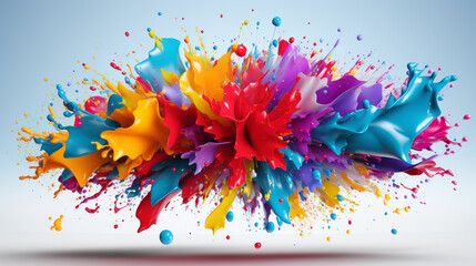 colorful paint splashes HD 8K wallpaper Stock Photographic Image 