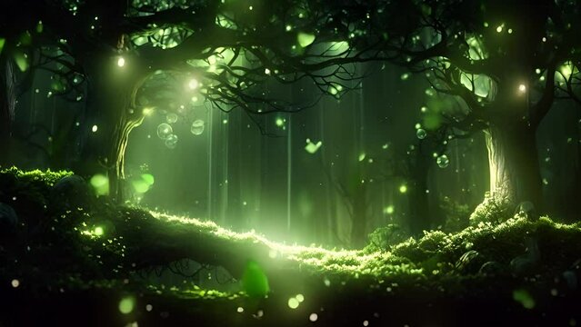 Enchanted Forest with Magical Lights