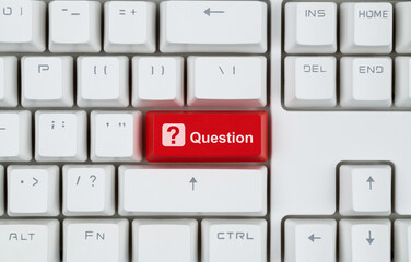 Modern keyboard with question button