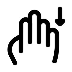 Swipe Down Line UI Icon