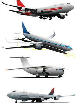 Four planes. Vector illustration