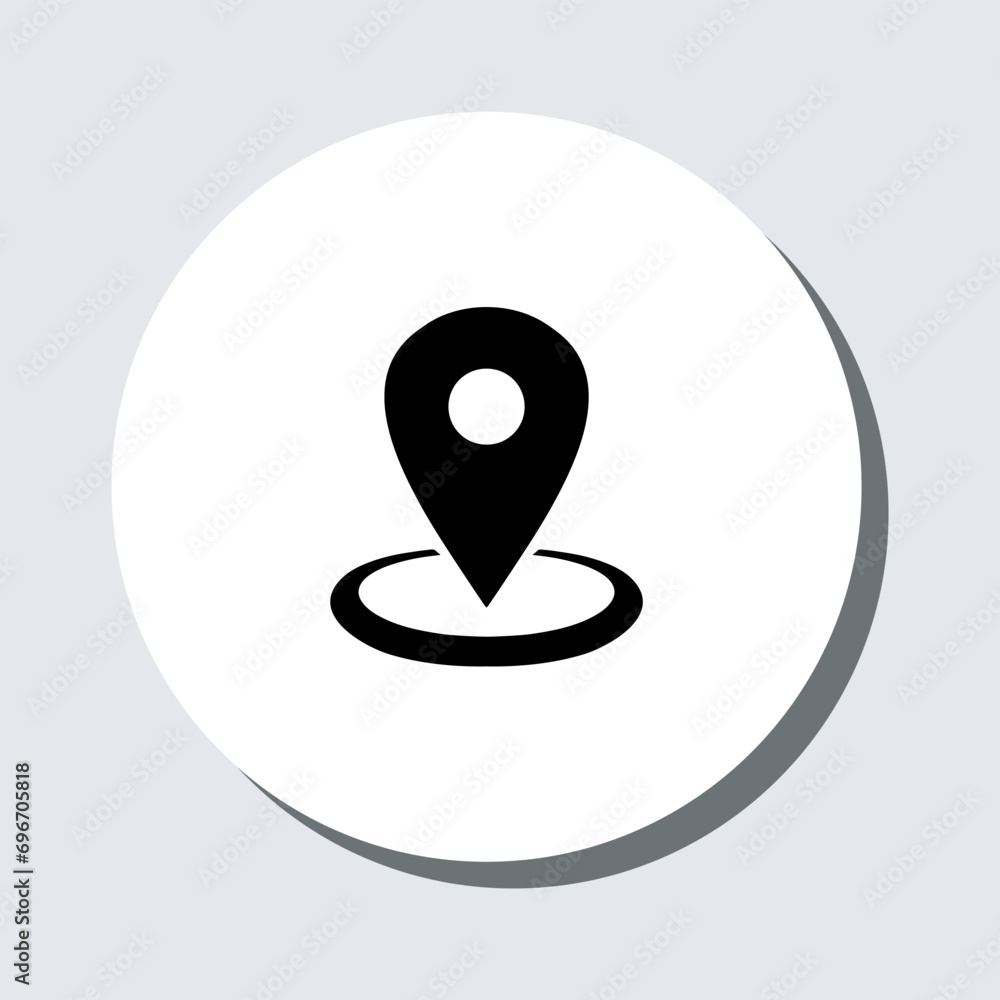 Poster location icon vector. pin sign symbol in trendy flat style. pointer vector icon illustration in circ