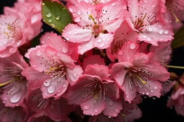 close-up shot of beautiful cherry blossom flower generative ai 