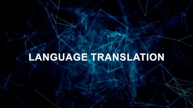 Animated futuristic texts about Language Interpretation Services, interpreter and language translation services