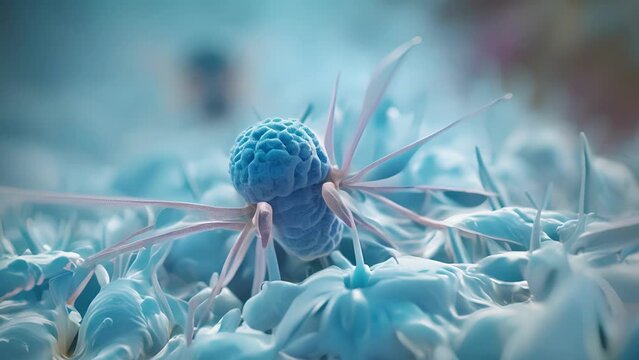 A magnified of a bacteriophage, a virus that specifically infects and kills bacteria, highlighting the potential of phage therapy as an alternative to antibiotics in fighting resistant