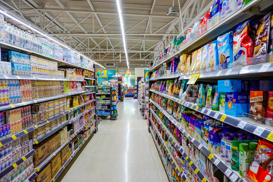 Phuket, Thailand - November 24, 2023: Thailand Phuket island lagoon area. supermarket tesco lotus