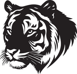 Simple Silhouette Vector Design of Tiger
