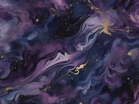 Starry Night Elegance: Marble with Glowing Constellations