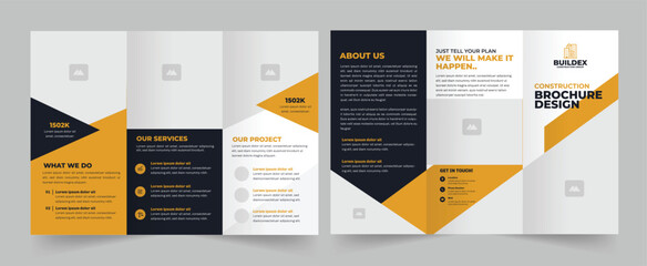 Construction Trifold Brochure Template