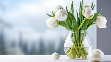 spring flowers in a vase HD 8K wallpaper Stock Photographic Image 