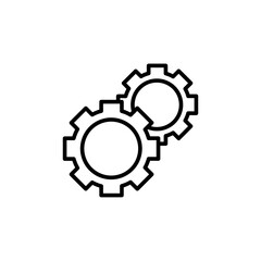 Gear management outline icons, minimalist vector illustration ,simple transparent graphic element .Isolated on white background