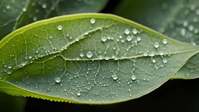A microscopic showcases the tiny hairs on the surface of a basil leaf, which contain potent essential oils known for their insectrepelling properties. These oils, such as eugenol and