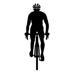 Bicycle rider cyclist vector silhouette - obrazy, fototapety, plakaty