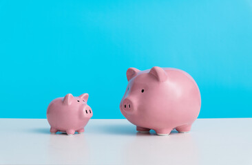 Piggy banks on the table