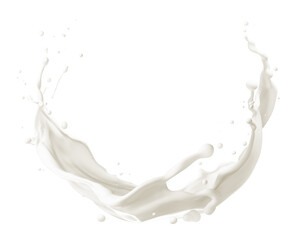 Curve milk splash isolated - obrazy, fototapety, plakaty
