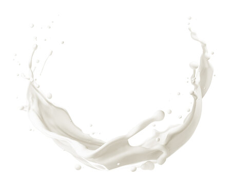 Curve milk splash isolated