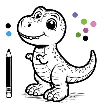 Delightful Dinosaur Coloring Pages for Kids-T rex