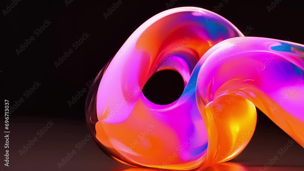 Poster a closeup of a klein bottle, illustrating the unique properties of a shape with no inside or outside