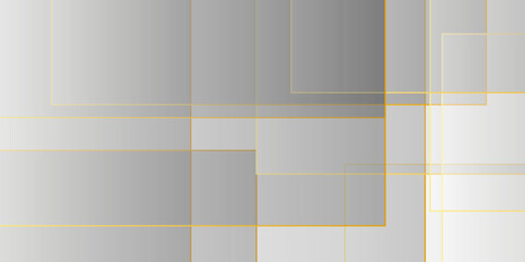 Abstract golden lines on gray background with luxury square shapes . Modern pattern elegant gray line banner background.	