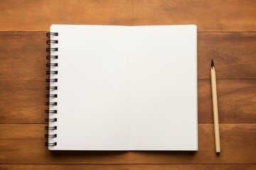 Composition with empty notebook
