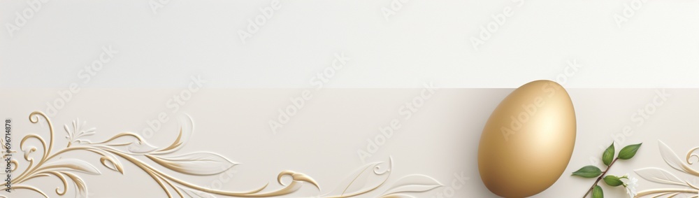 Poster a simple yet elegant easter card with an embossed egg and a generous blank area for expressing holid