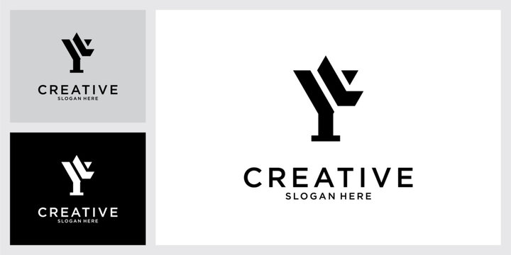 YL or LY initial letter logo design vector