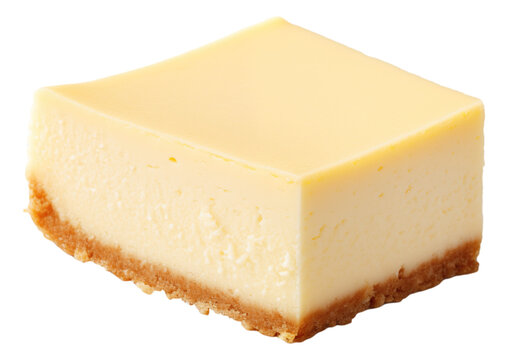 plain cheesecake slice isolated.