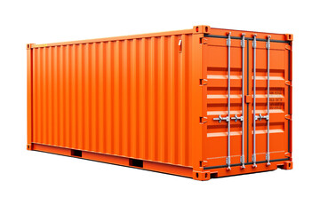 Shipping Container on Transparent Background.