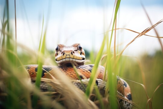 python hidden in tall grasses