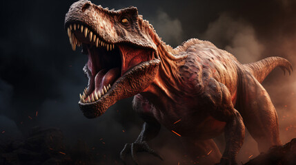 A powerful and fierce T-Rex dinosaur