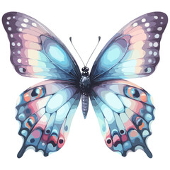 Butterfly with spotted wings isolated on transparent background - obrazy, fototapety, plakaty